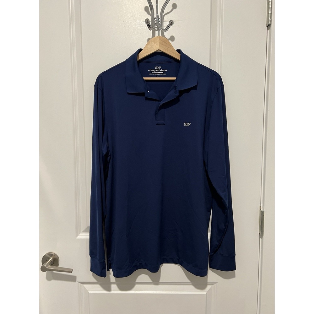 Vineyard Vines Men's Long Sleeve Performance Top Navy Blue Size Large